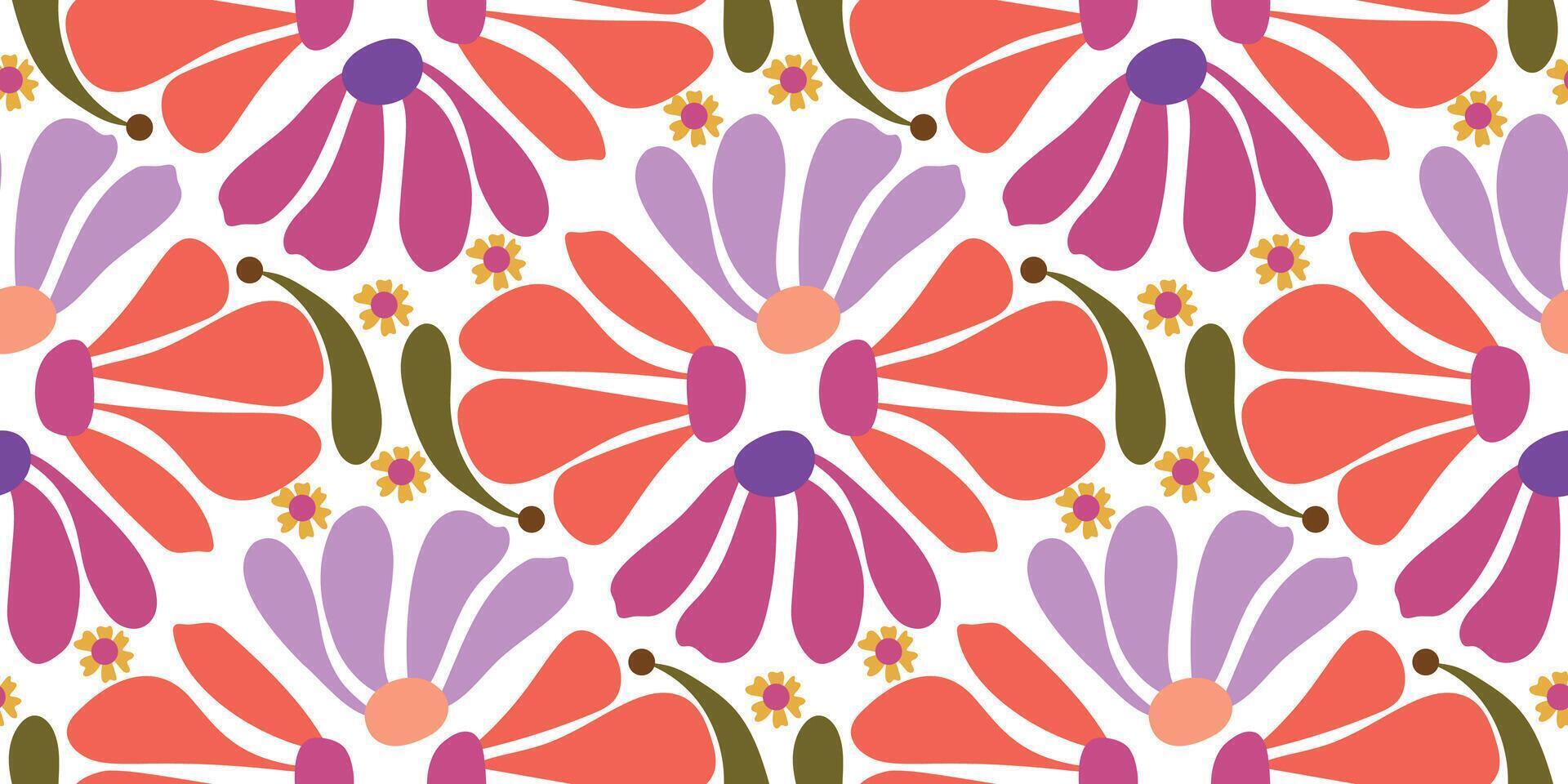 Artistic Florals seamless pattern background fabric, vector