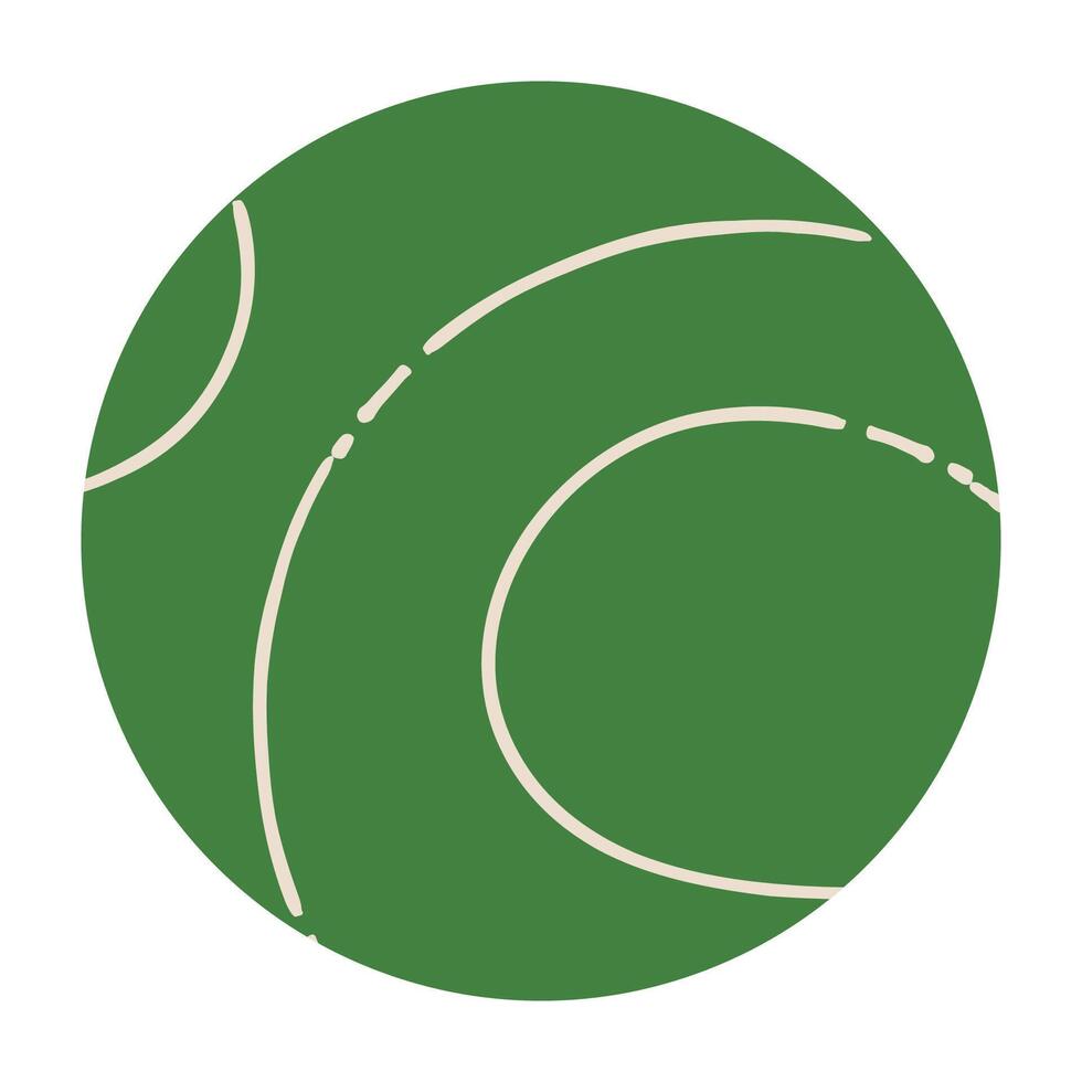 Pet green ball element design on white background illustration for cliparts, sticker, print, pet shop. vector