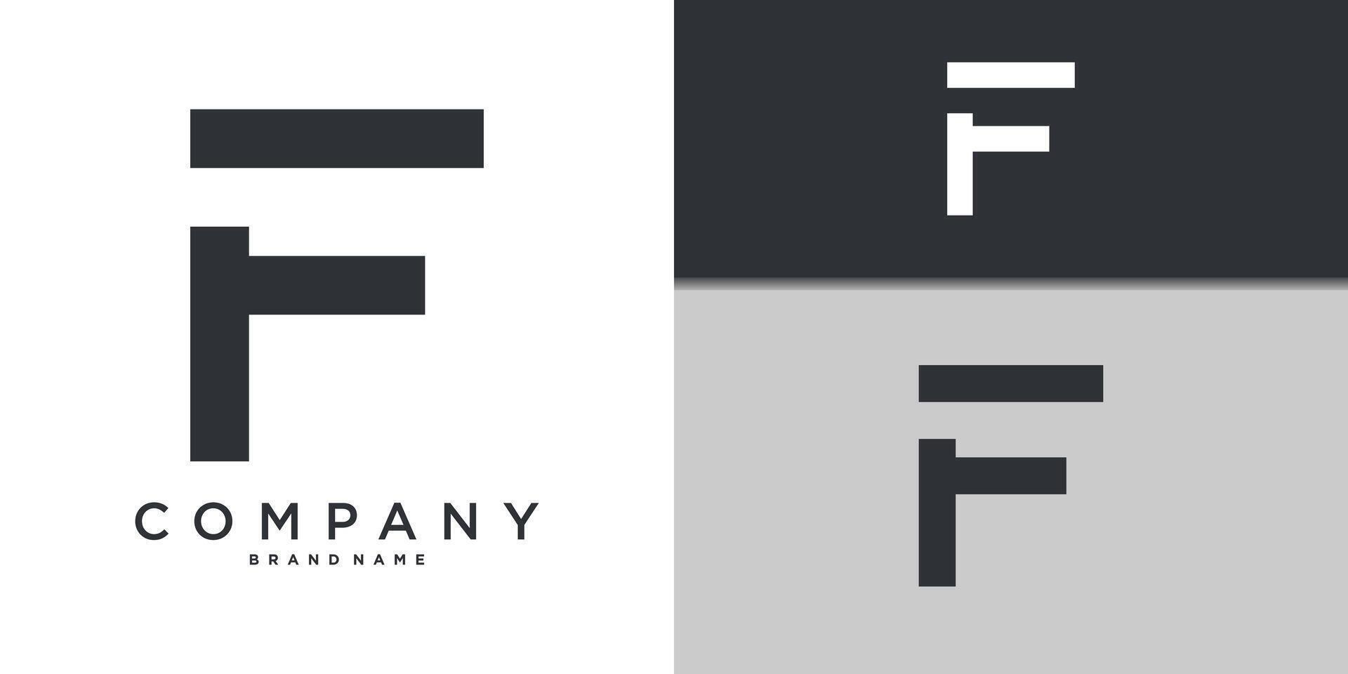 Letter F minimal logo icon design template element. vector