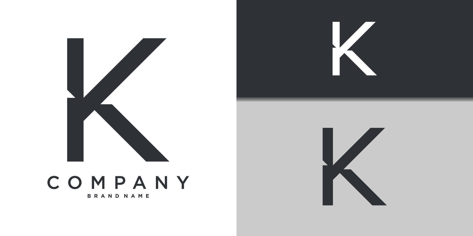 Letter K minimal logo icon design template element. Premium vector