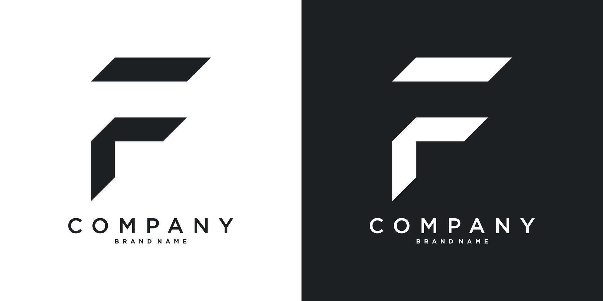 Letter F minimal logo icon design. Premium vector