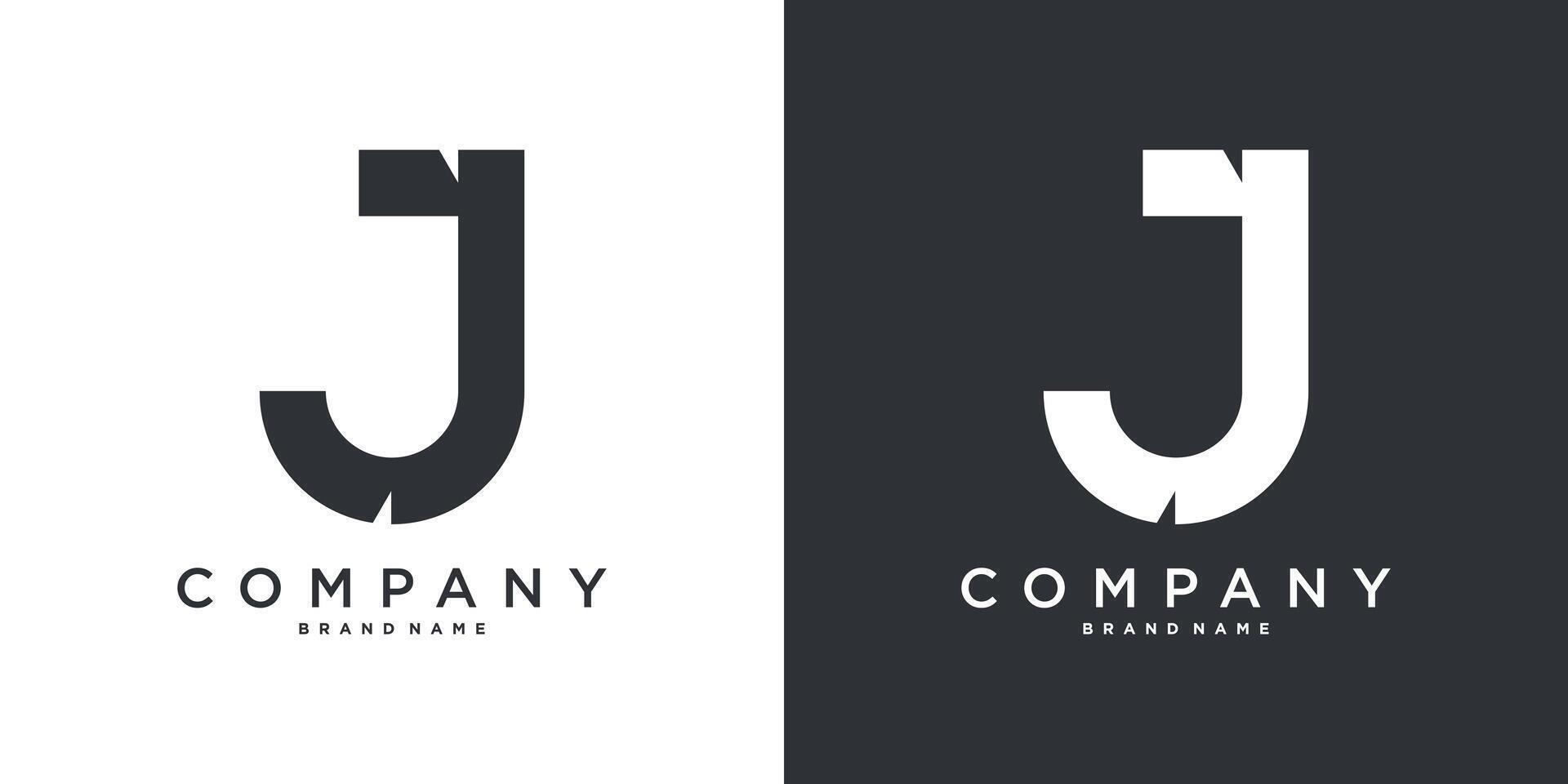 Letter J minimal logo icon design template. Premium vector