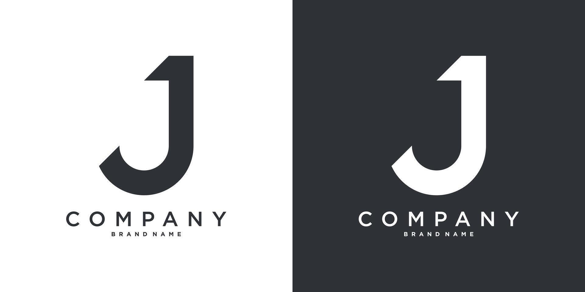 Letter J minimal logo icon design template element. vector