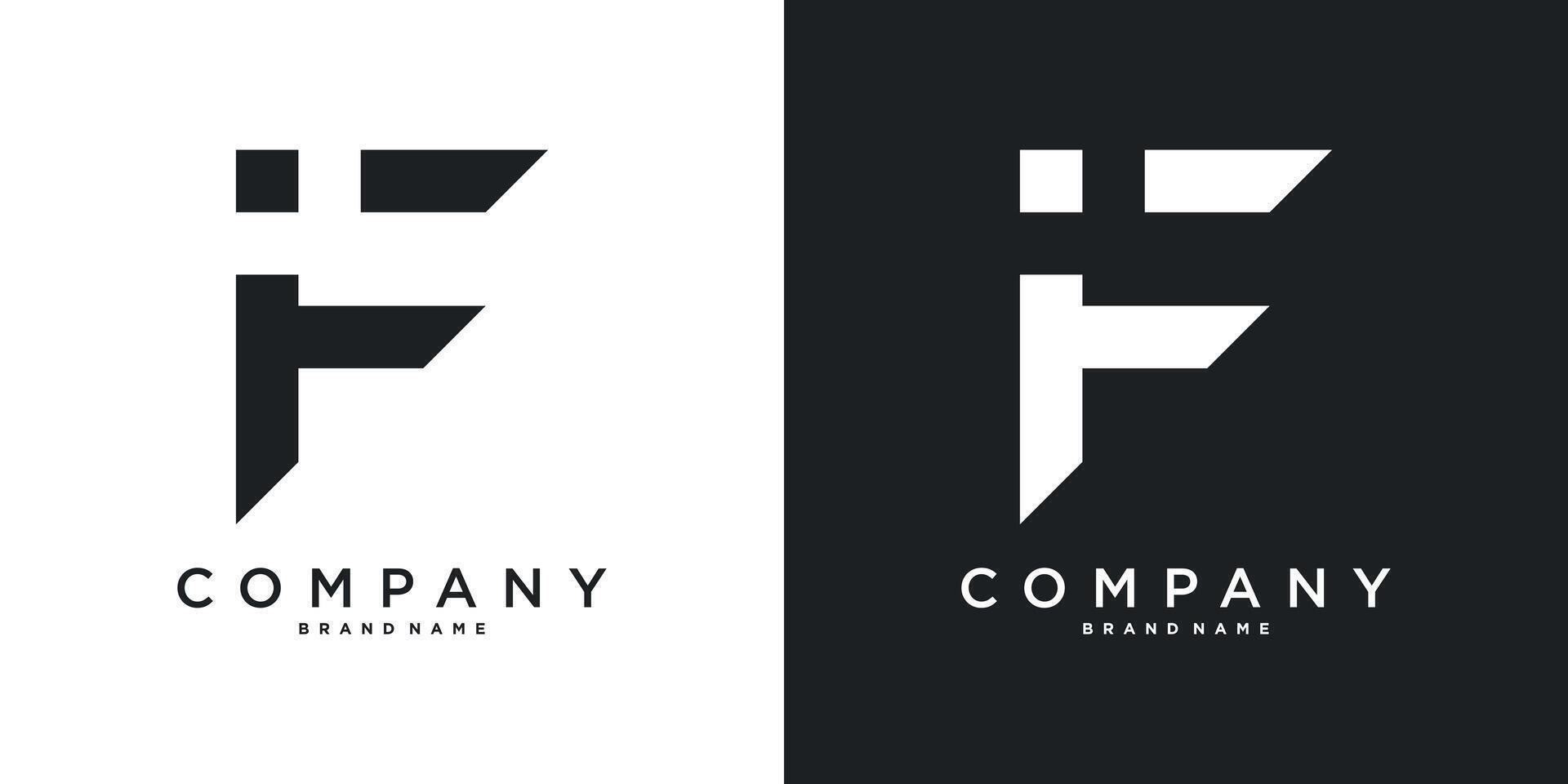 Letter F minimal logo icon design template element. Premium vector