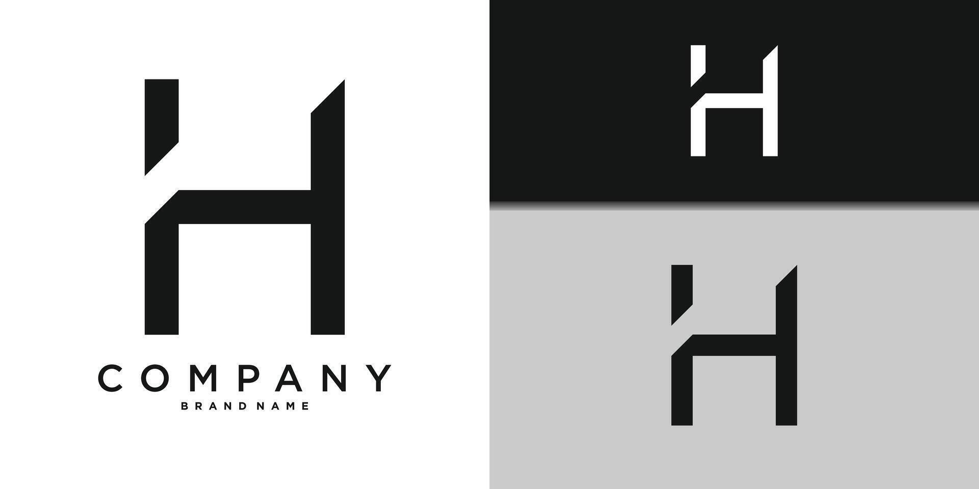 Letter H minimal logo icon design template elements. vector