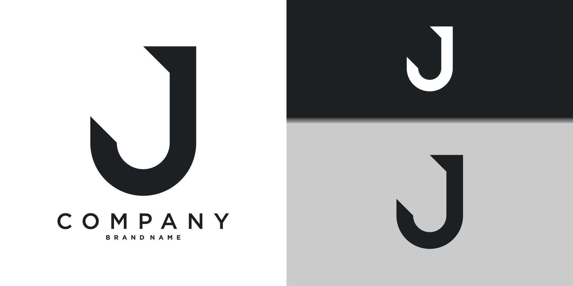 Letter J minimal logo icon design template element. Premium vector
