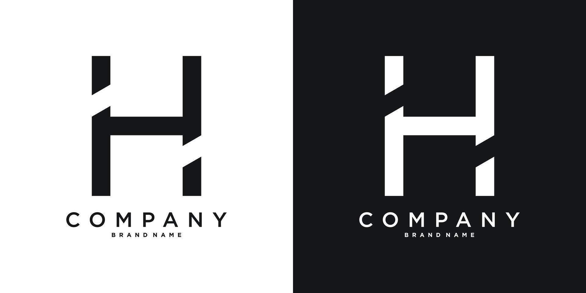 Letter H minimal logo icon design template. Premium vector