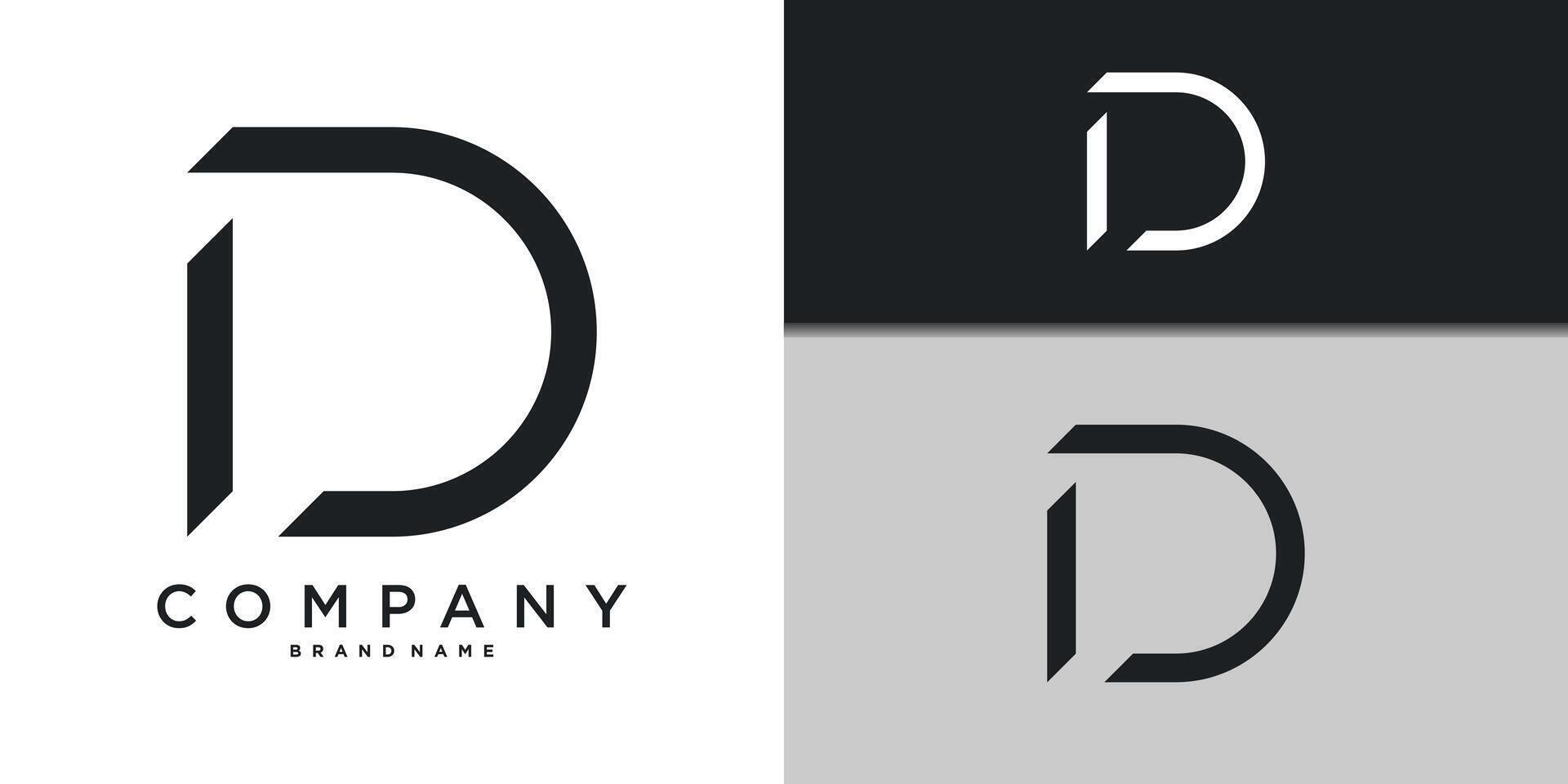Letter D minimal logo icon design template elements vector