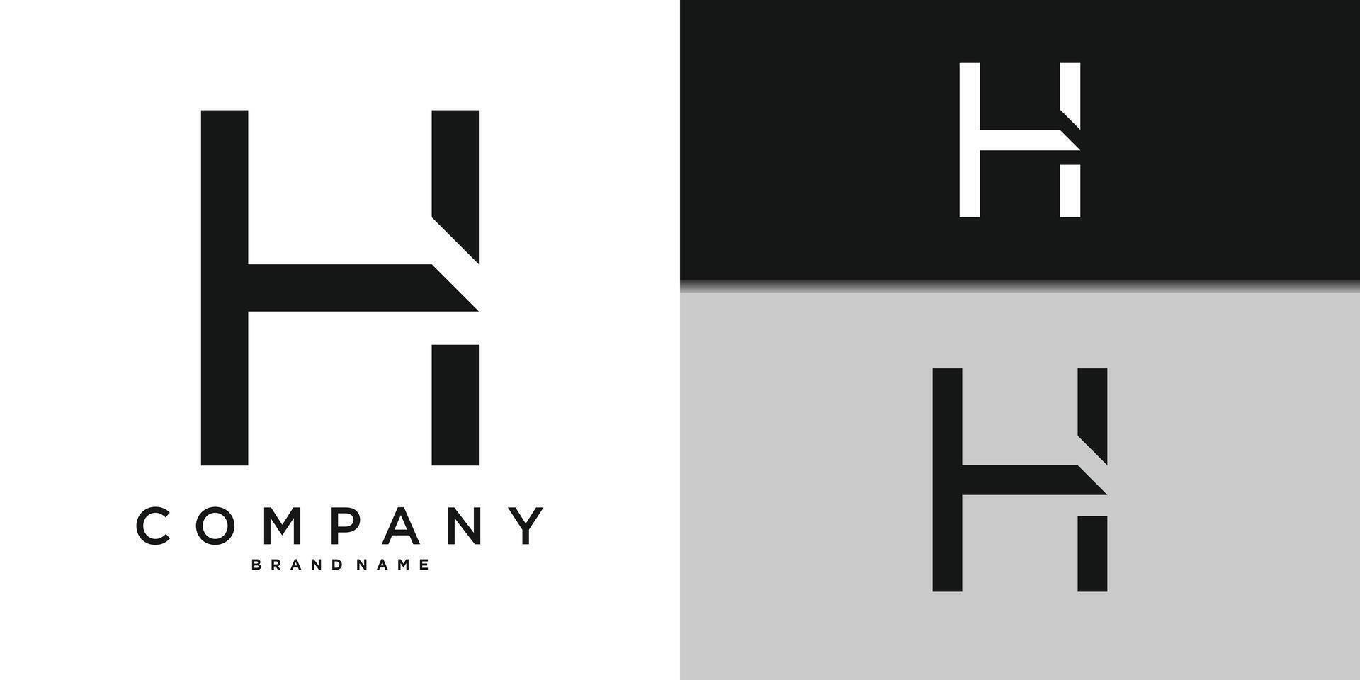 Letter H minimal logo icon design template element. Premium vector