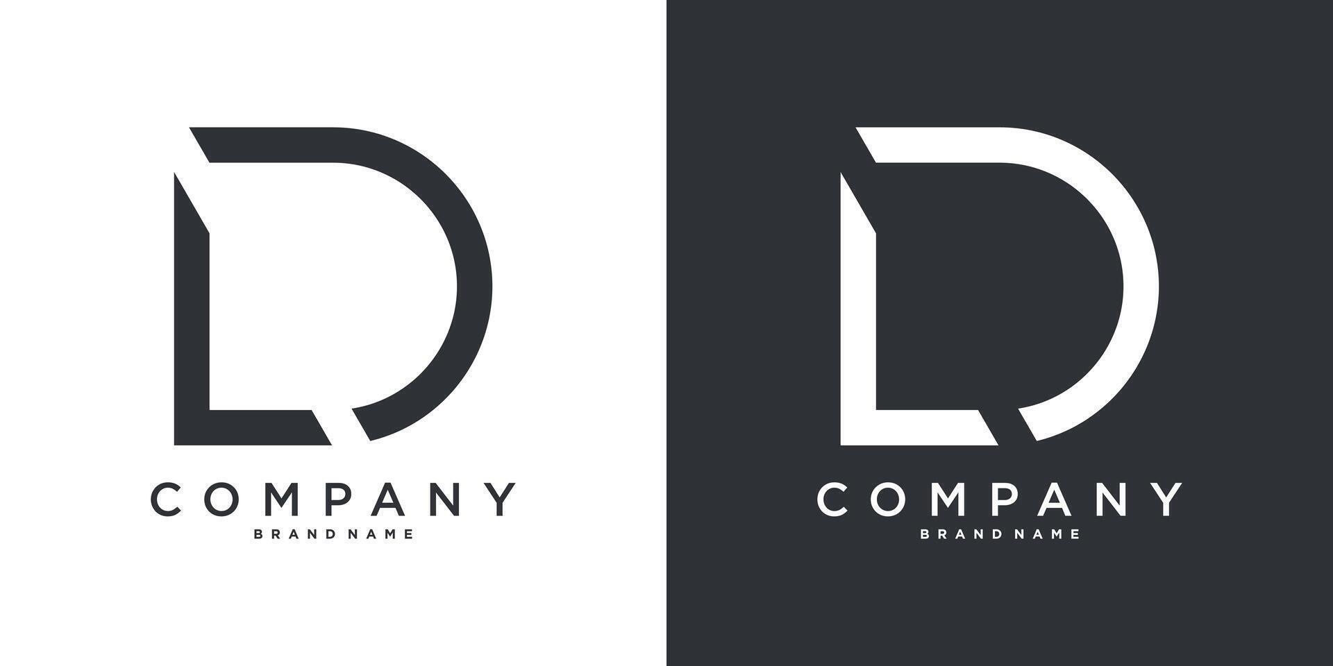 Letter D minimal logo icon design template element vector