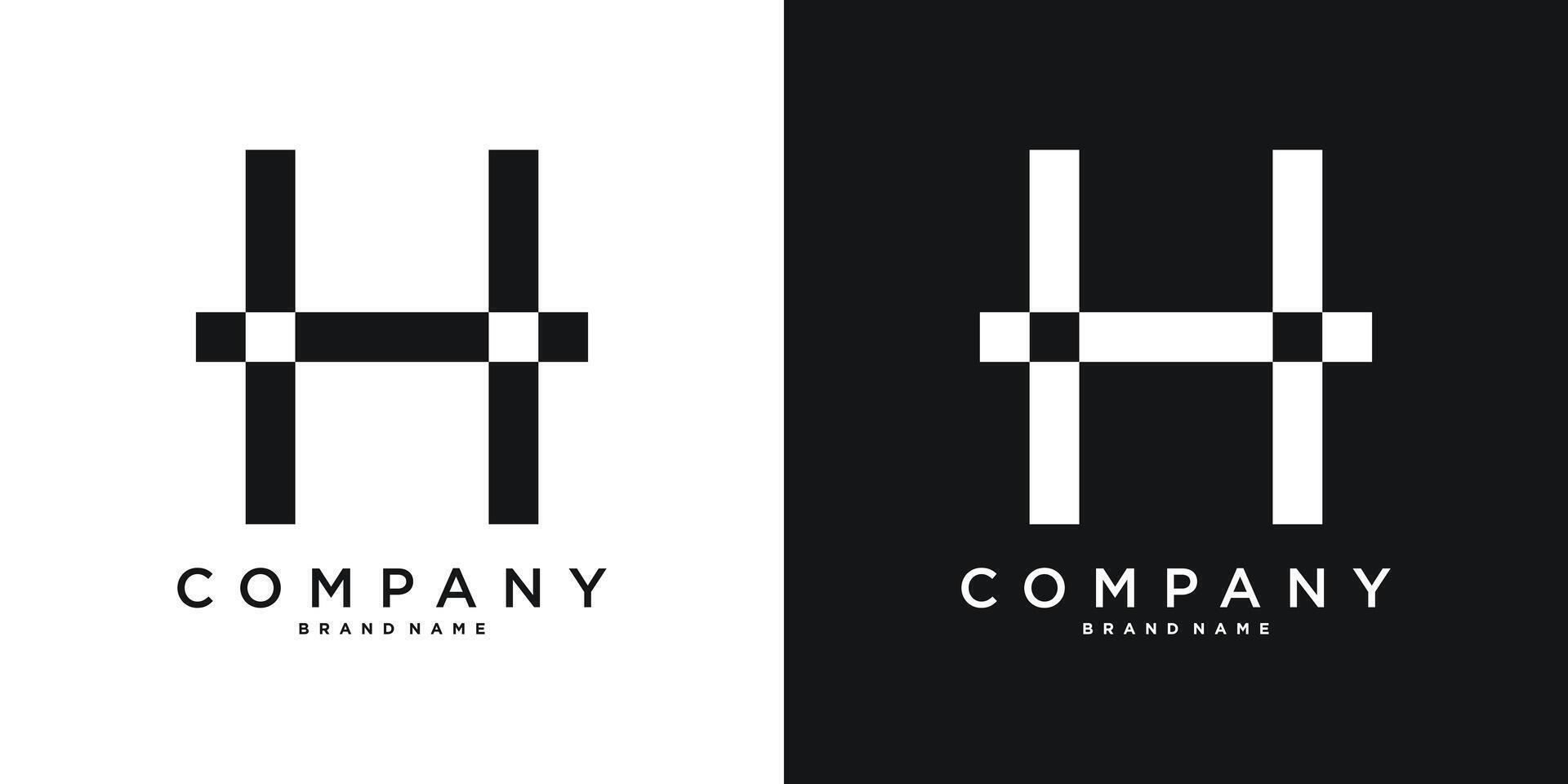 Letter H minimal logo icon design template elements. Premium vector