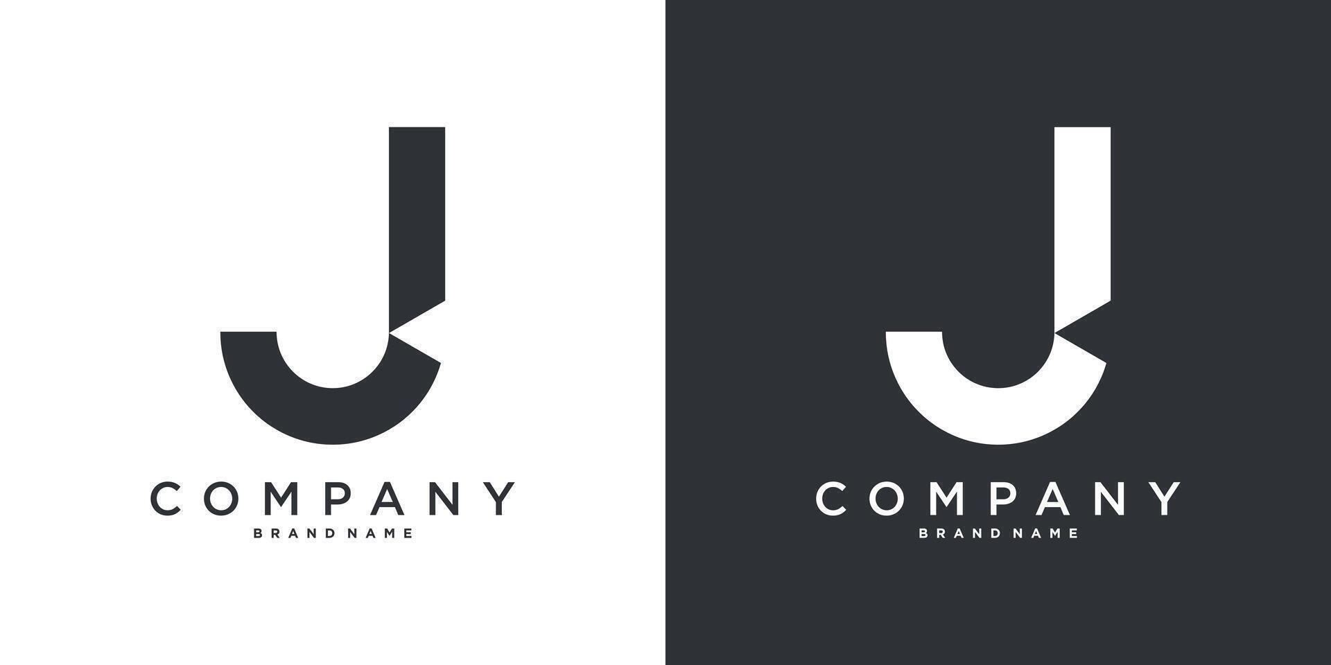 Letter J minimal logo icon design template. vector