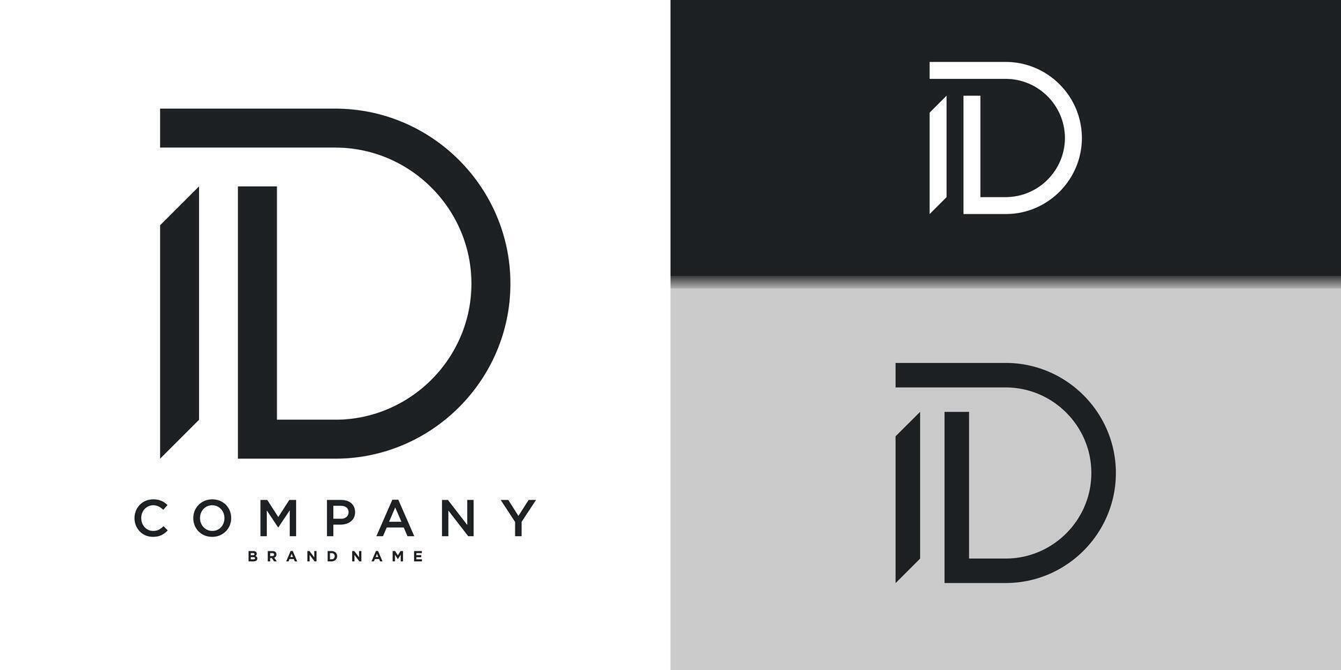 Letter D minimal logo icon design template elements. vector