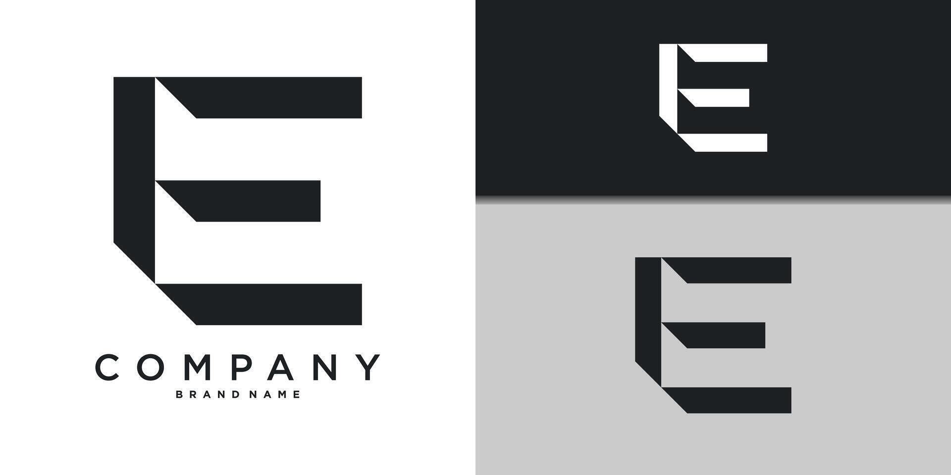 Letter E minimal logo icon design template elements. Premium vector