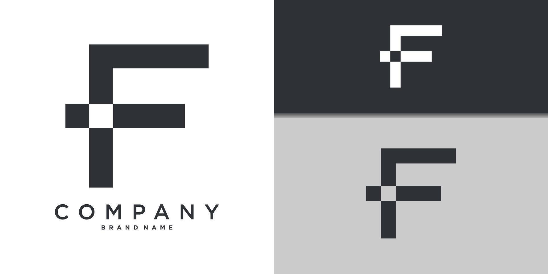 Letter F minimal logo icon design template elements vector