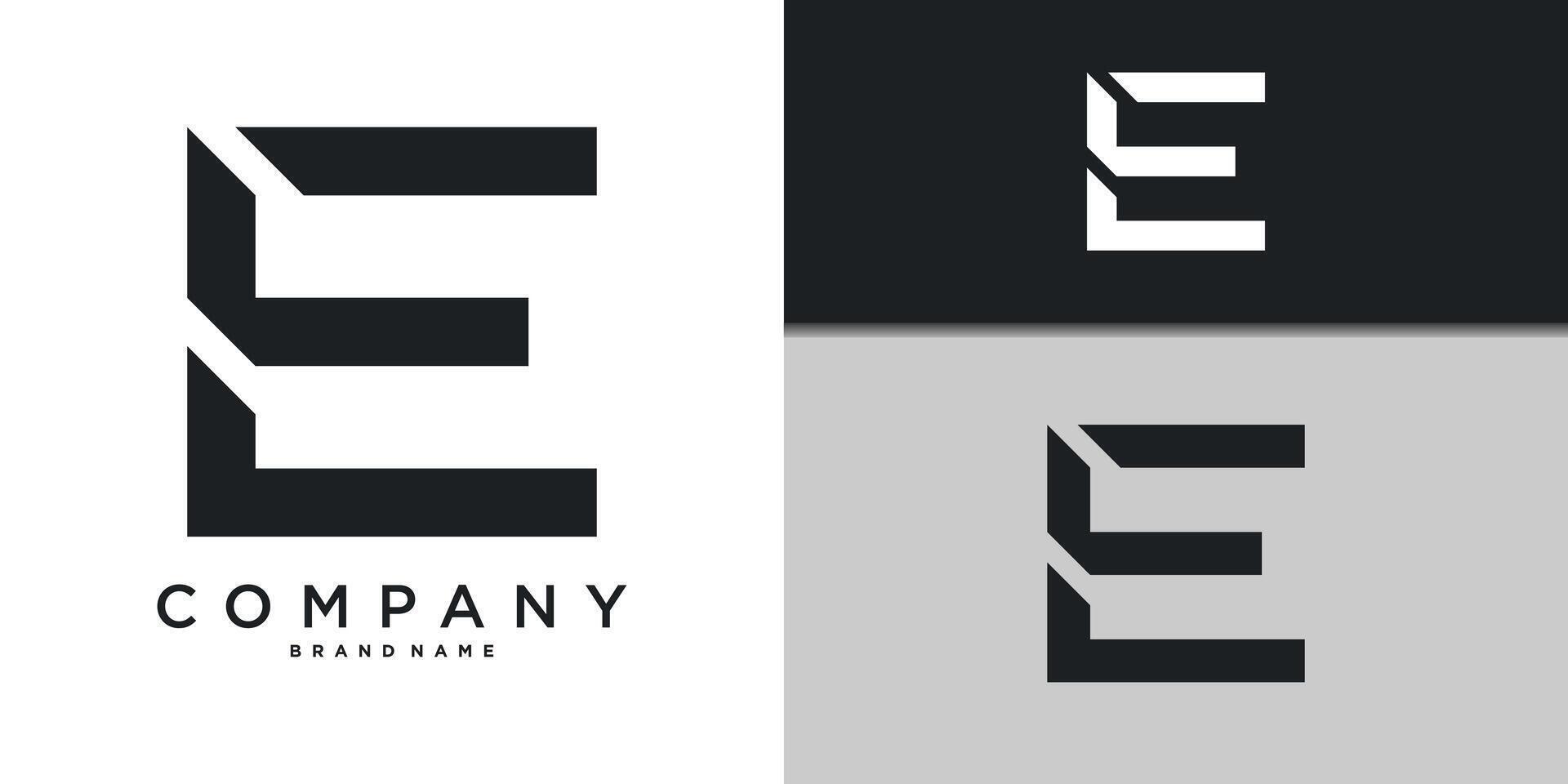Letter E minimal logo icon design template elements. vector