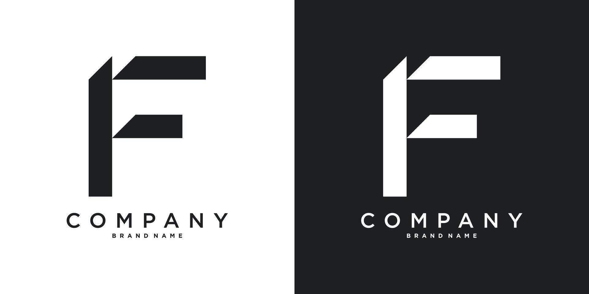 Letter F minimal logo icon design template. Premium vector