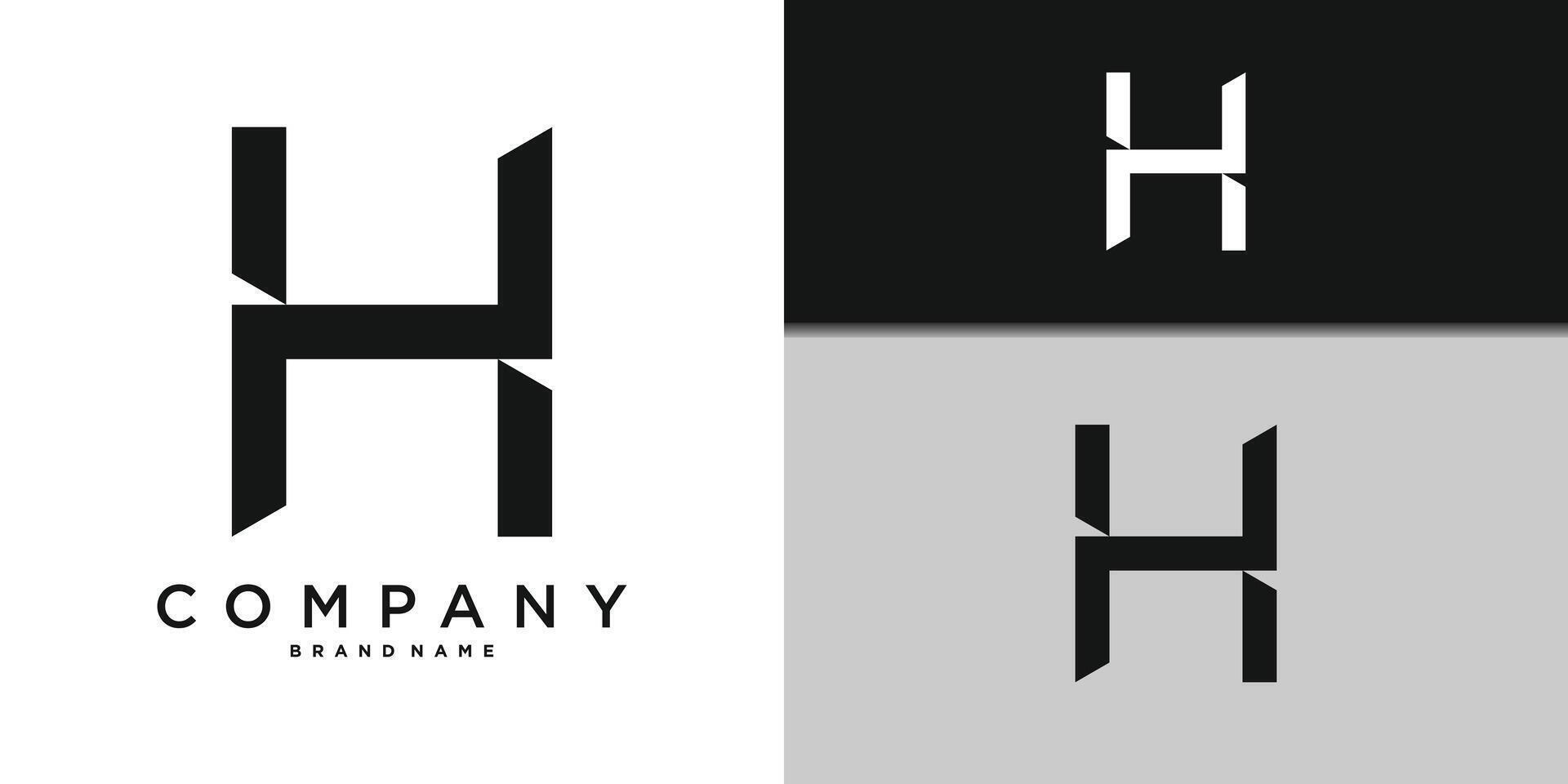Letter H minimal logo icon design template element. vector