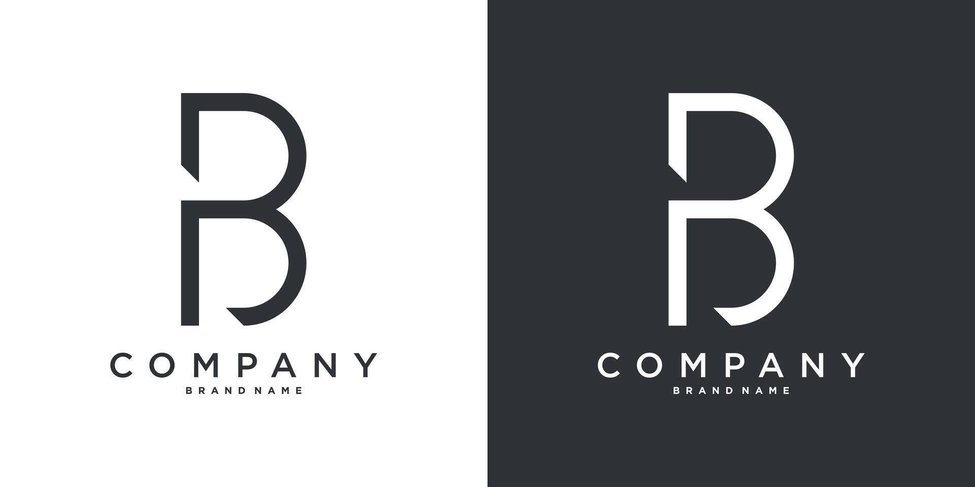 Letter B minimal logo icon design. vector