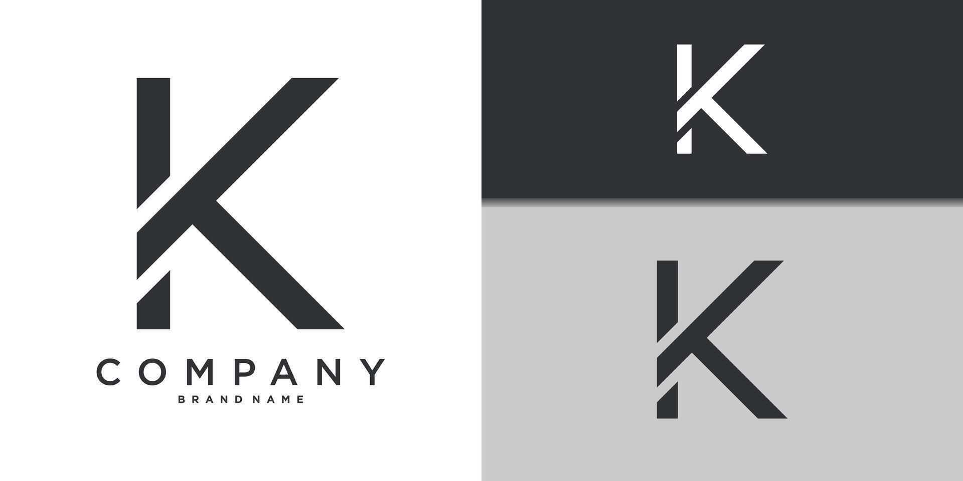 Letter K minimal logo icon design template elements. Premium vector