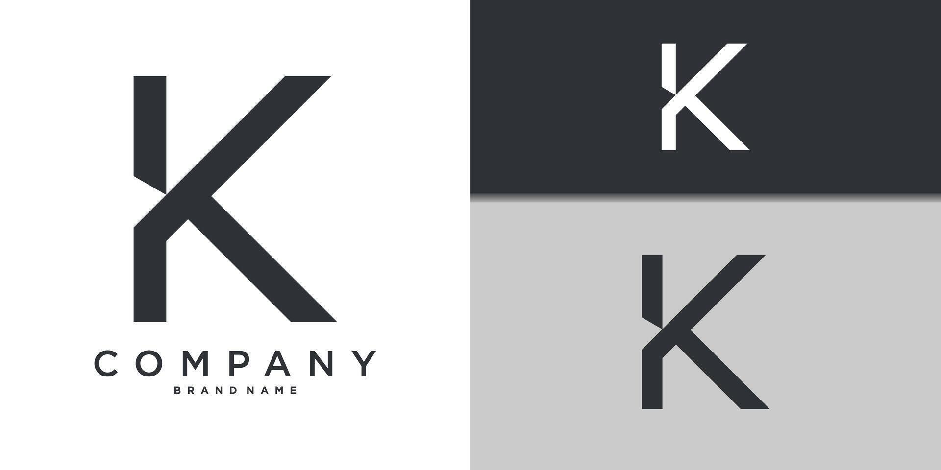 Letter K minimal logo icon design. vector