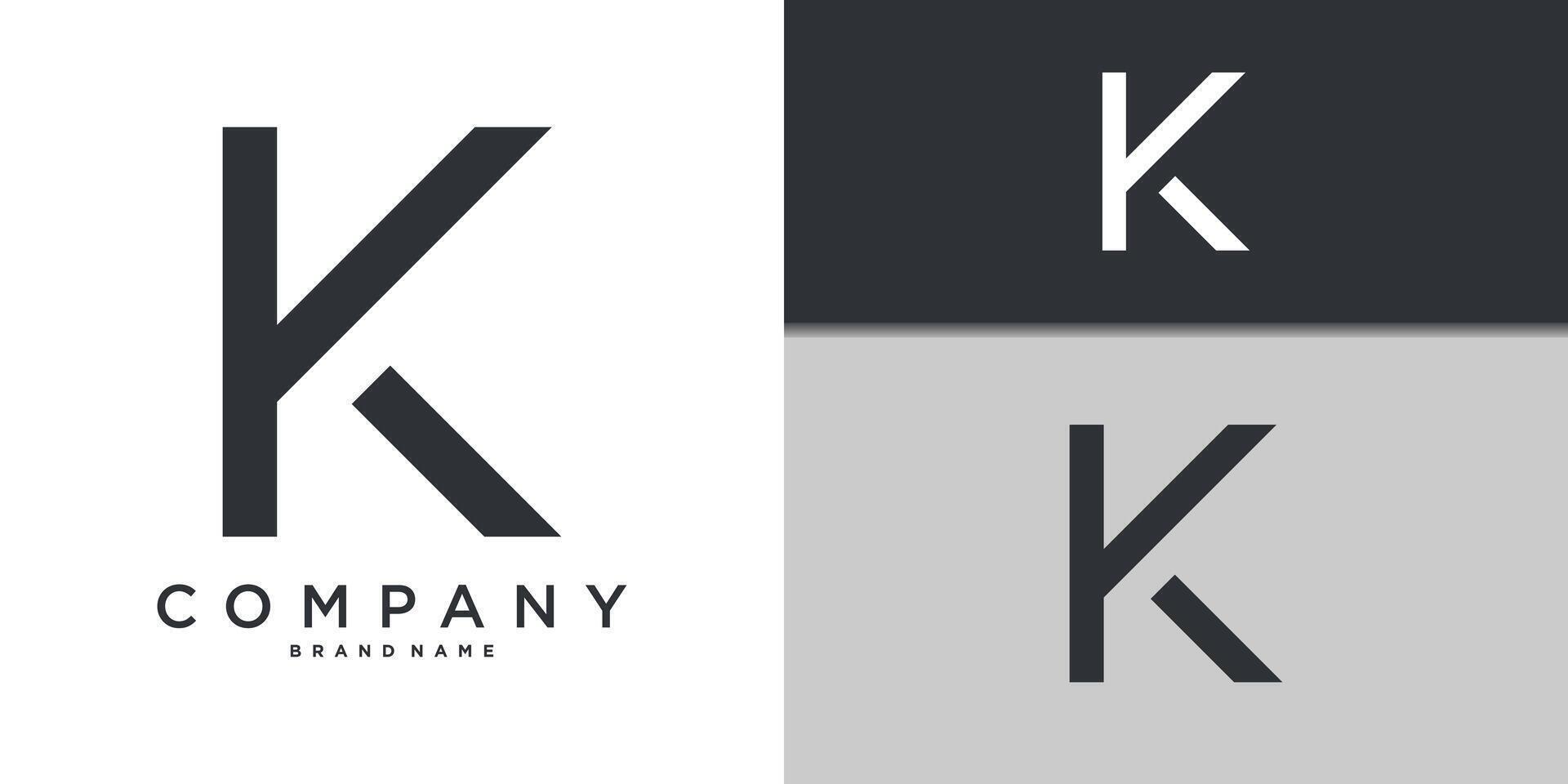 Letter K minimal logo icon design. Premium vector