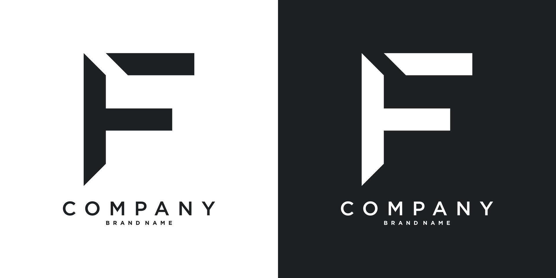 Letter F minimal logo icon design template element vector