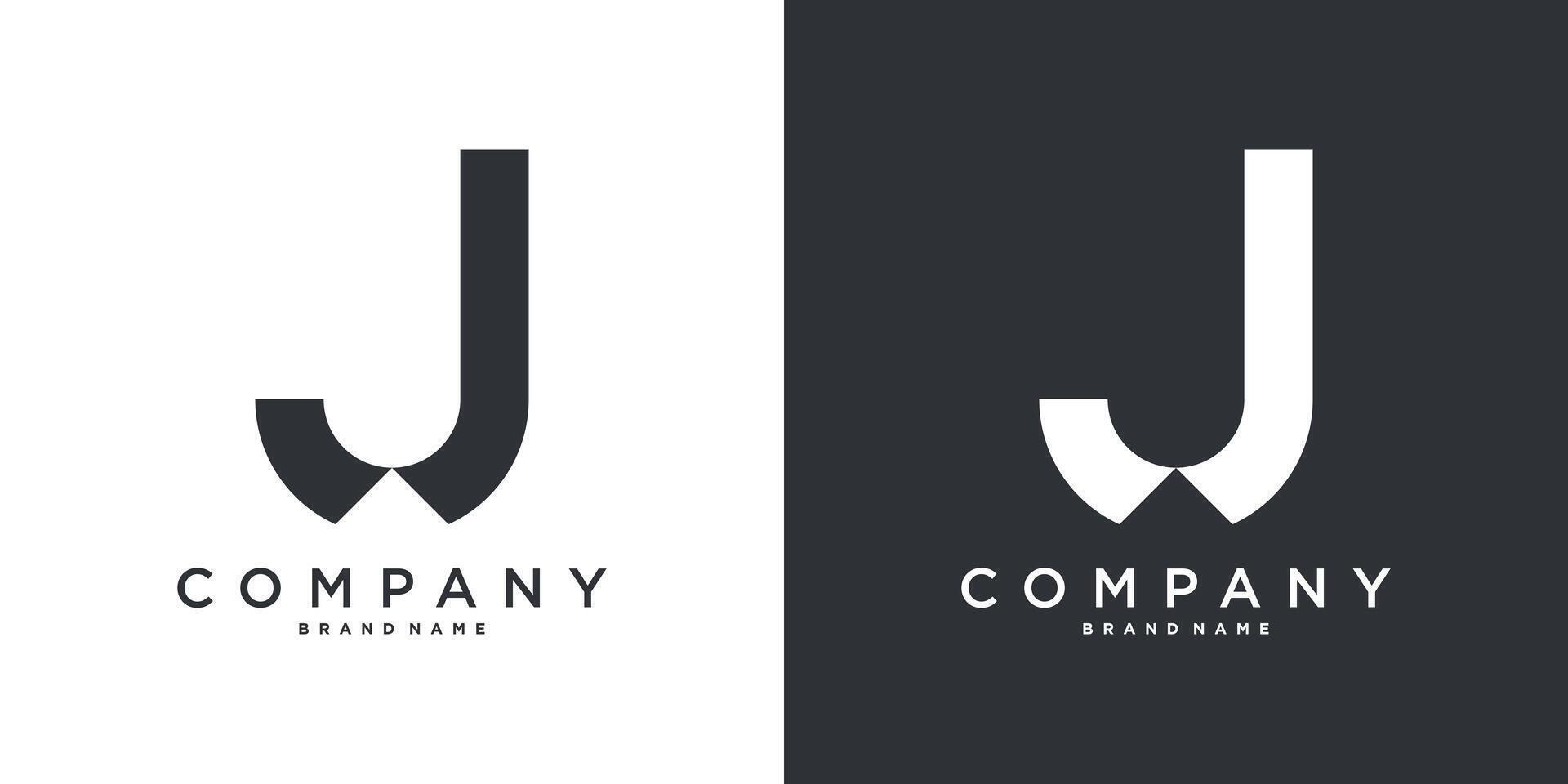Letter J minimal logo icon design template elements. Premium vector