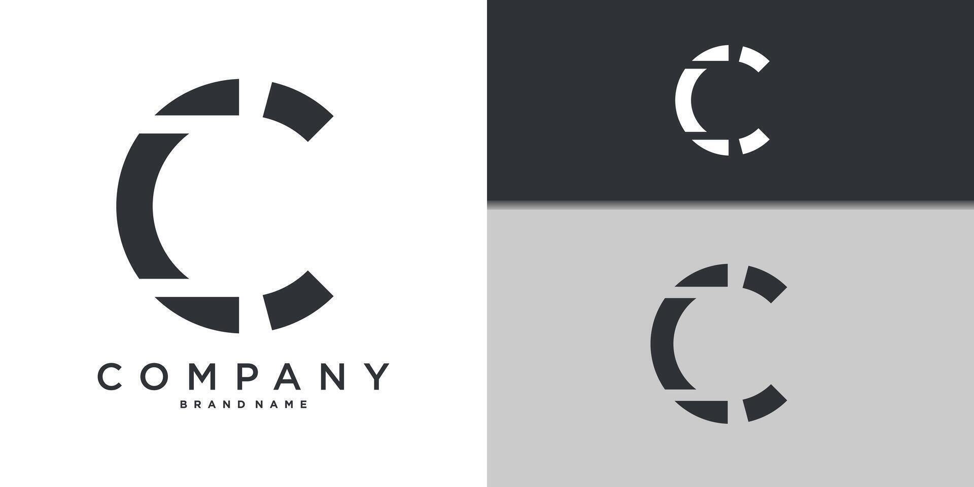 Letter C minimal logo icon design. Premium vector