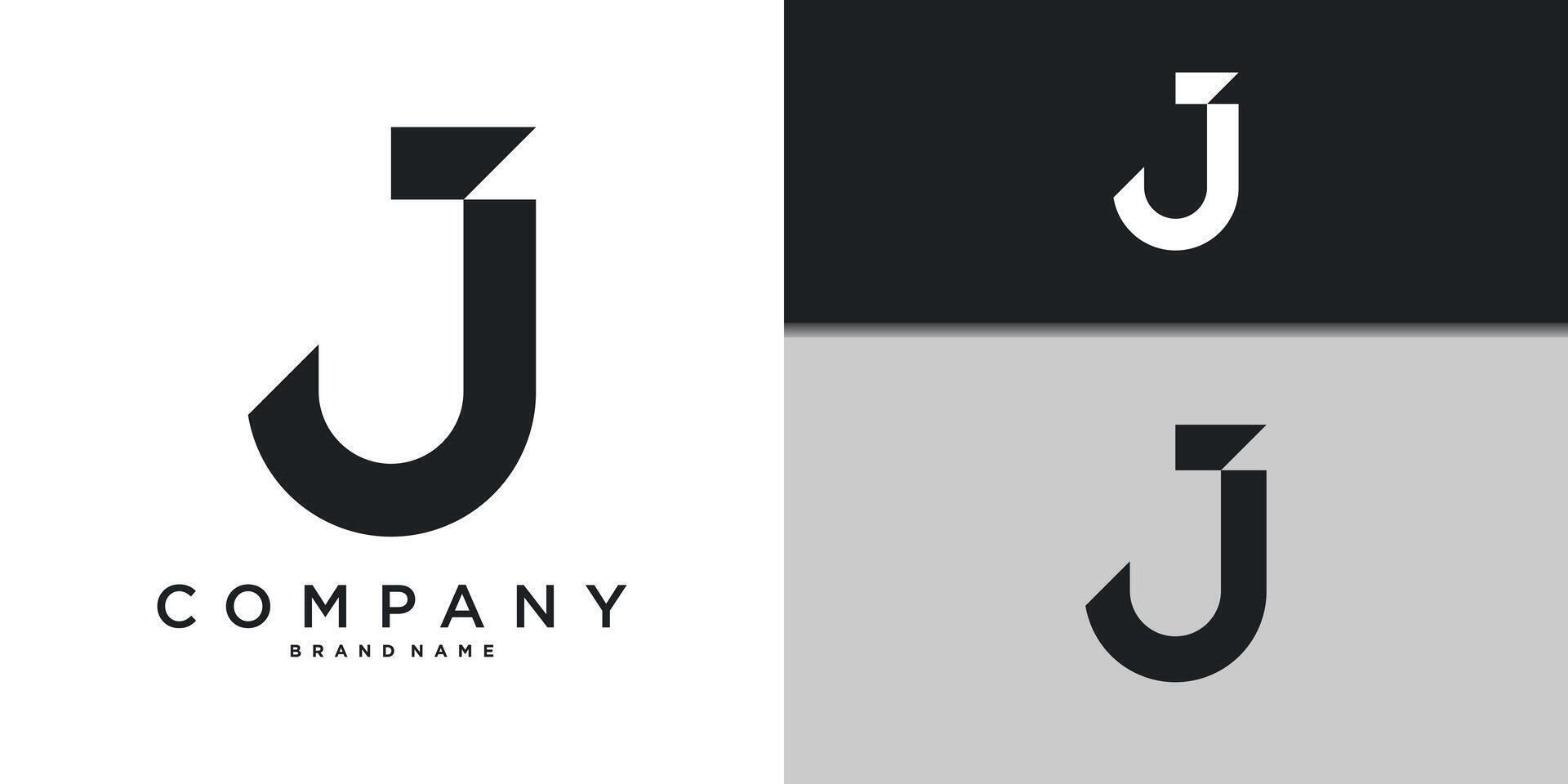 Letter J minimal logo icon design. vector