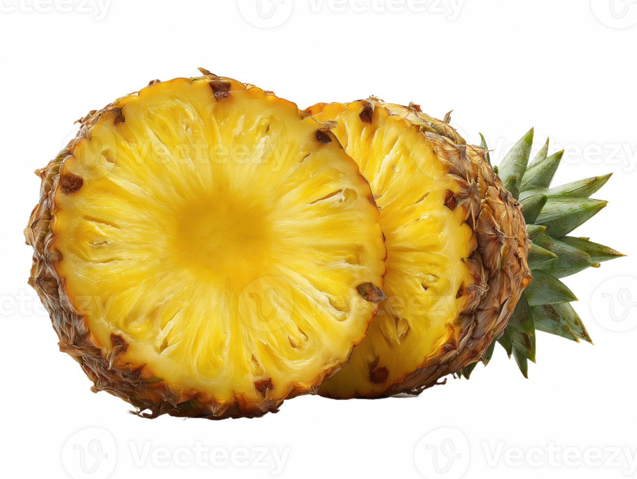A pineapple is cut in half png
