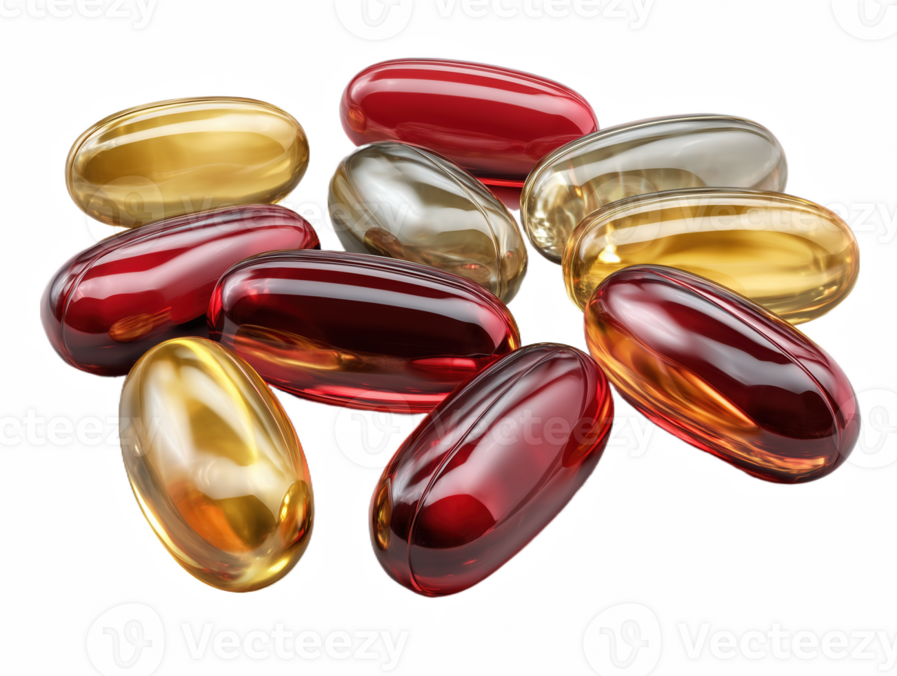 A group of capsules with different colors png