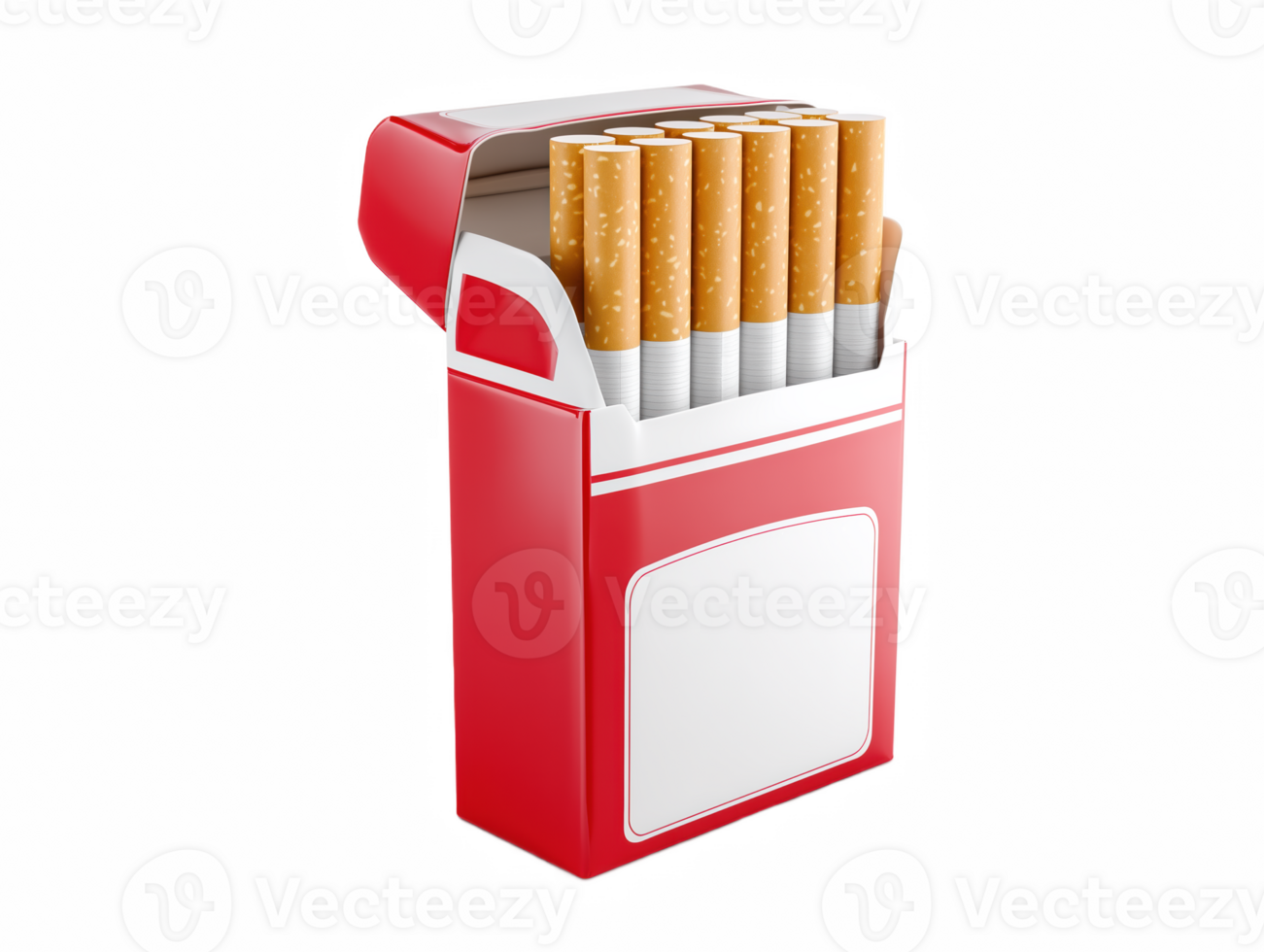 A pack of cigarettes in a red box png