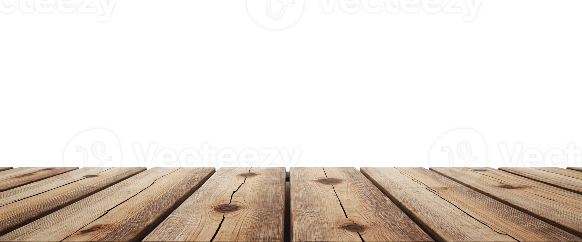 Empty aged barn wood table with rough texture, isolated on transparent background, idea for rustic product placement png