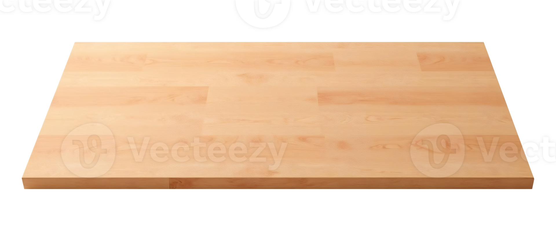 Plain cherry wood counter with soft reddish tones and fine grain, , isolated on transparent background png