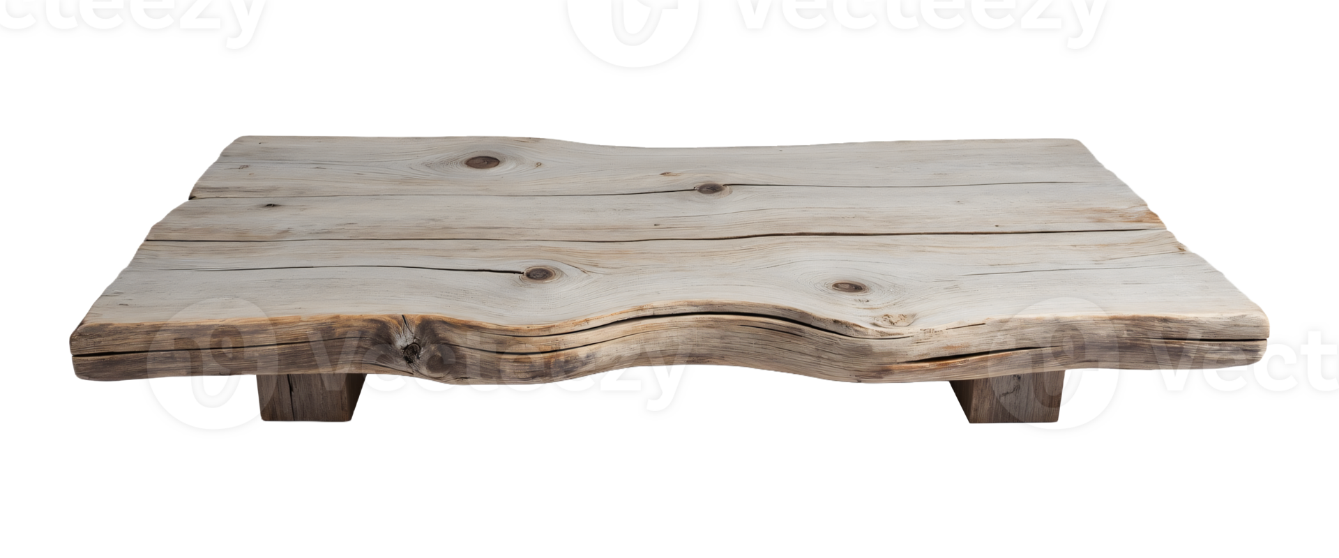 Driftwood style table or bench with faded grayish tones and grain texture, coastal vibe, , isolated on transparent background png