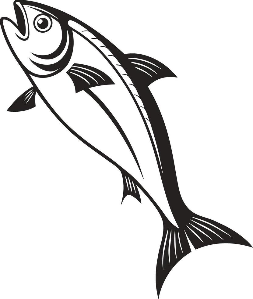 Bold Silhouette of a Sardine Fish vector