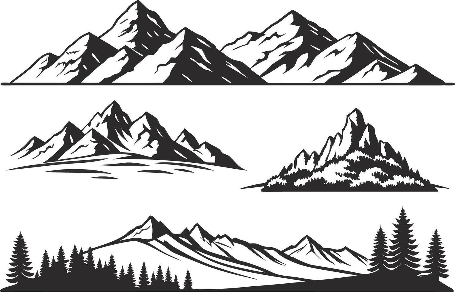 Mountain Range Design Elements vector