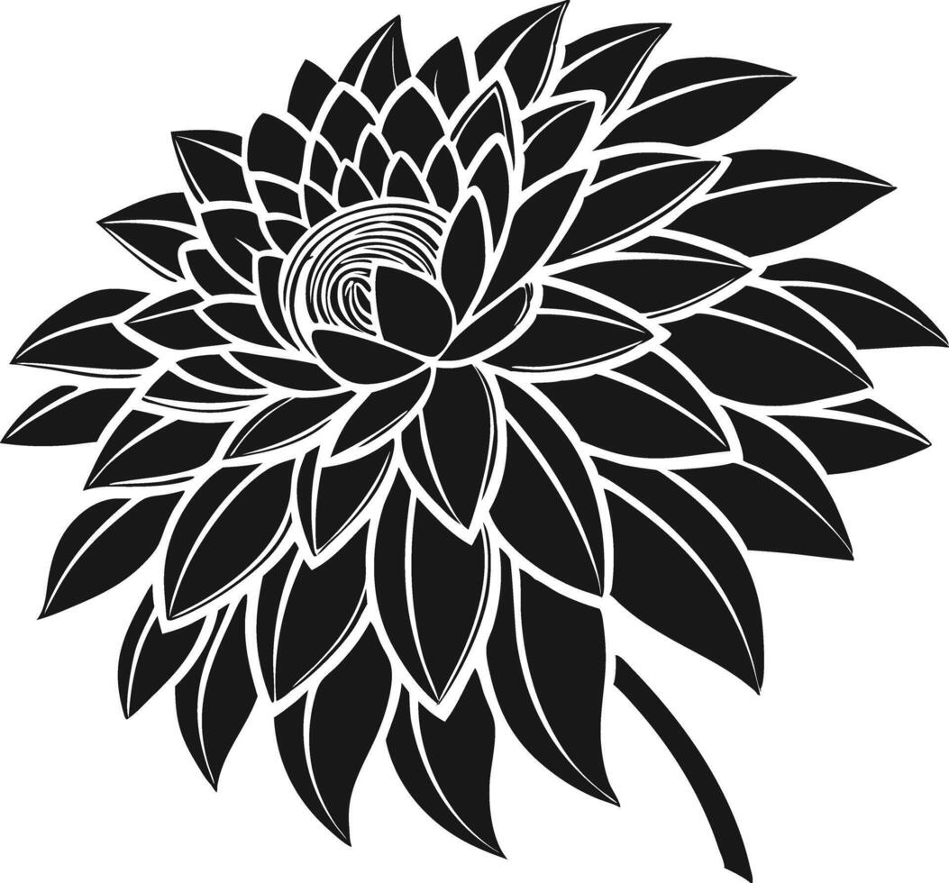 Elegant Dahlia Flower Design Set for Printing vector