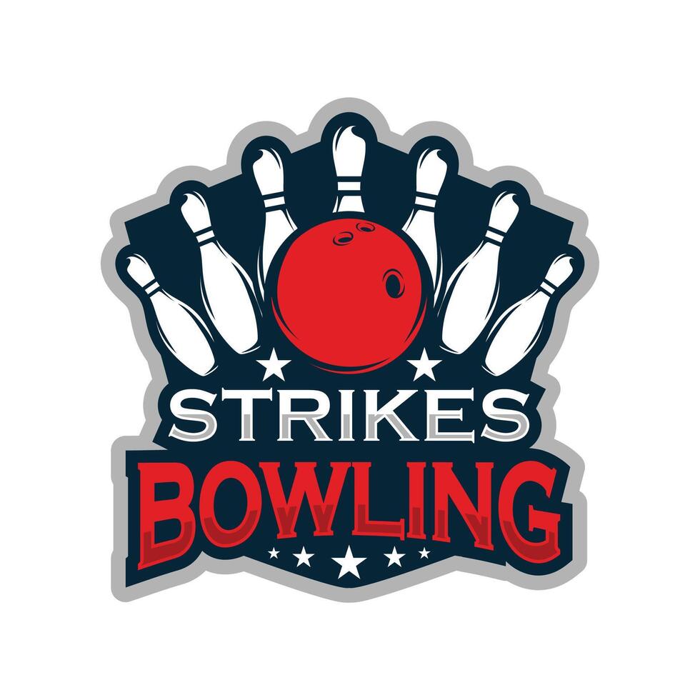 Bowling Games Championship logo design Illustration vector