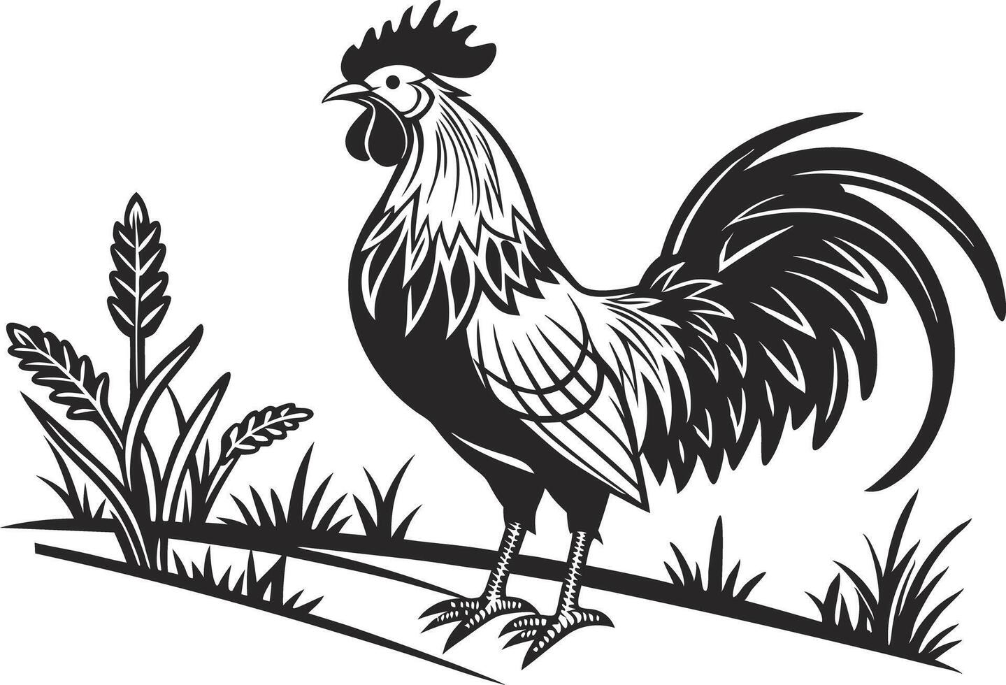 Colorful Rooster Design Illustration for Print vector