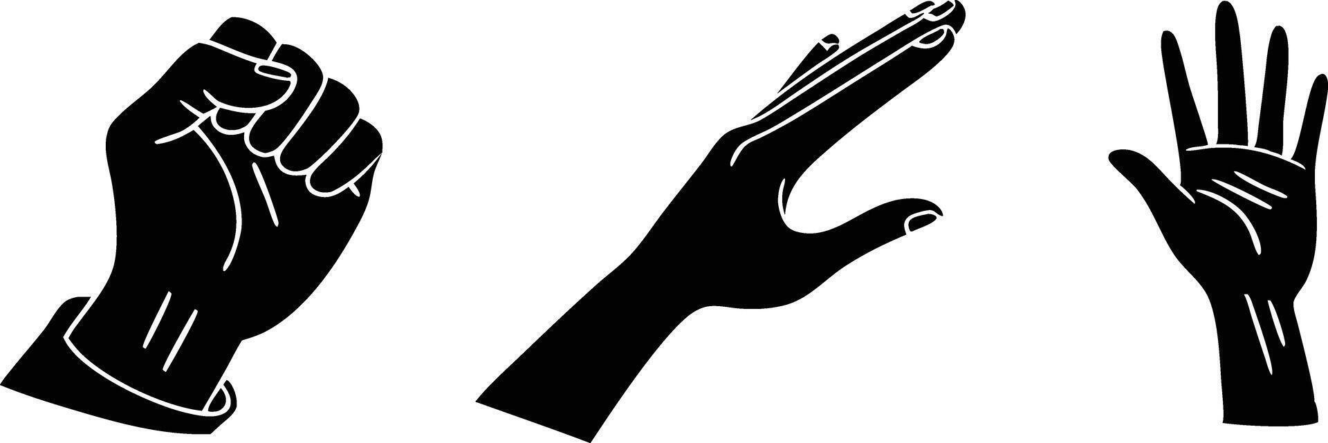 Hand Symbol Silhouette Icons vector