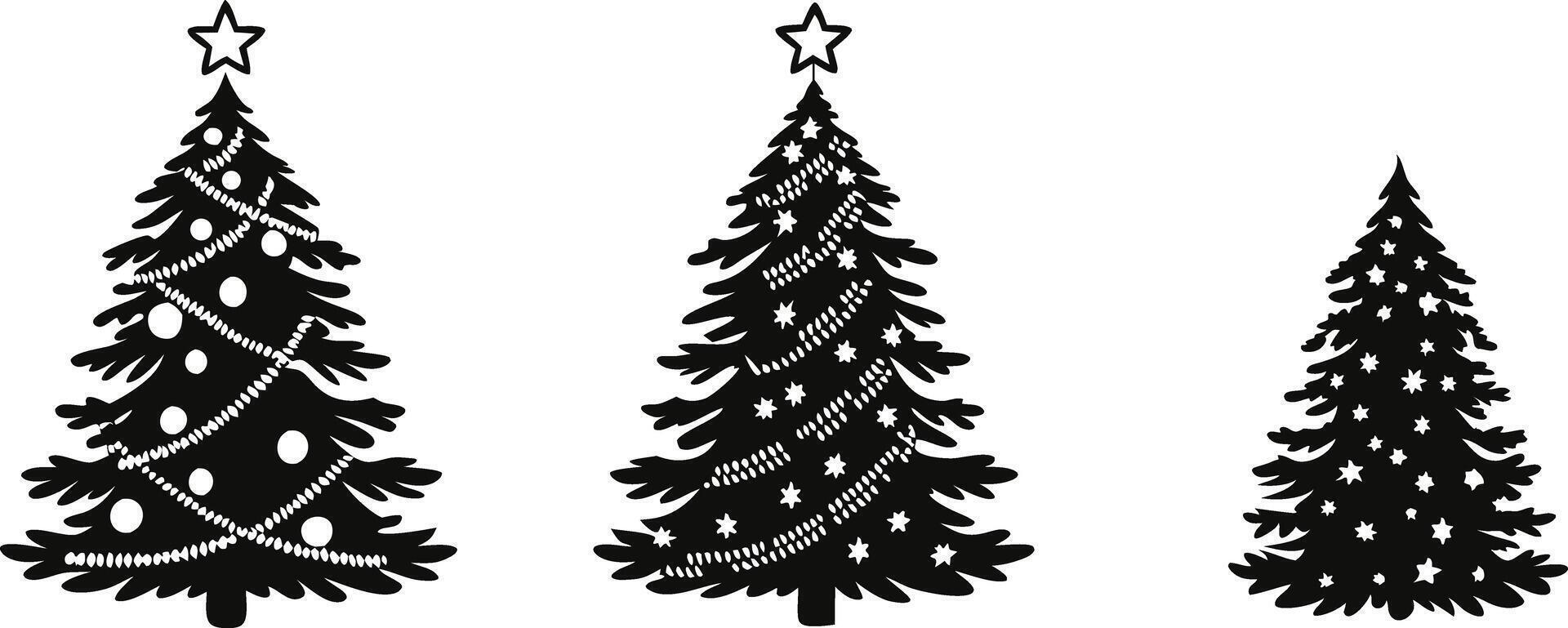 Festive Christmas Tree Silhouette with Presents Illustration vector