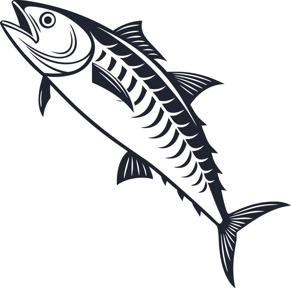 Bold Silhouette of a Mackerel Fish vector