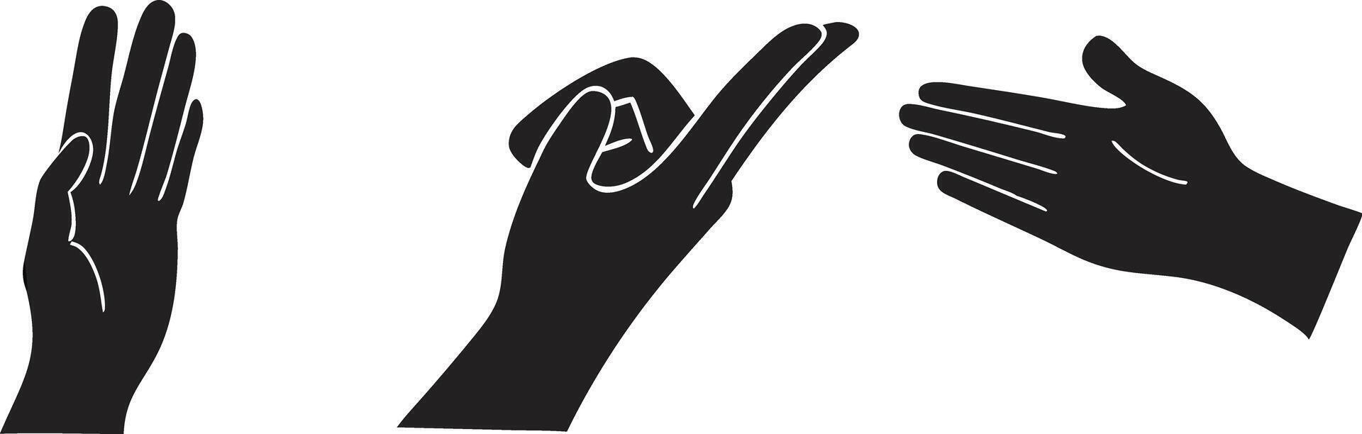 Open Palm Hand Set vector