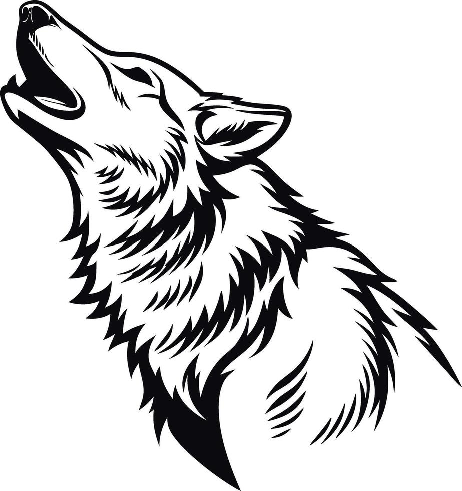 Silhouette Wolf Logo Illustrations for Branding vector