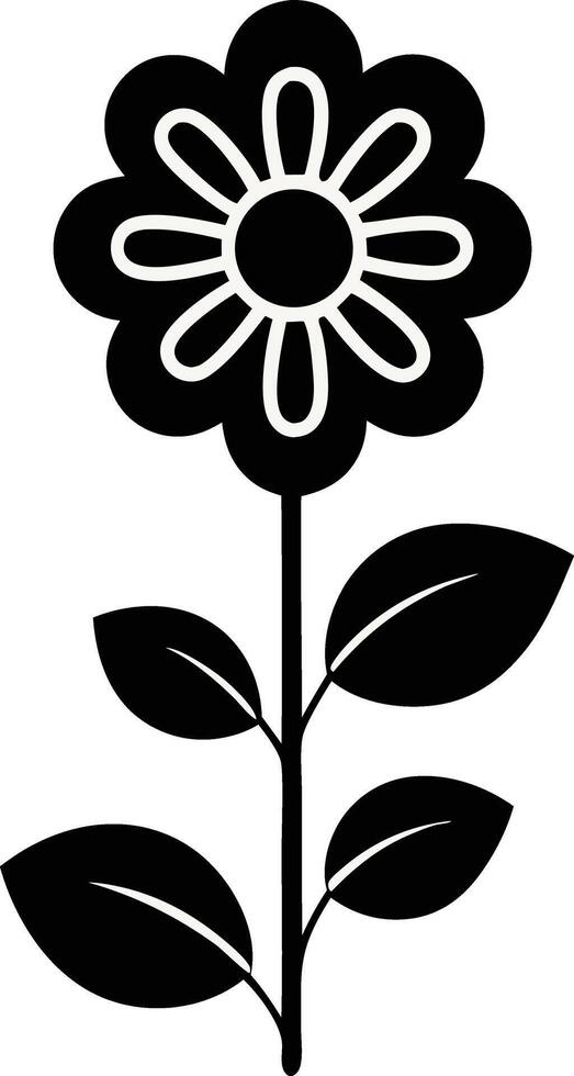Elegant Flower Silhouette Art for Digital Projects vector