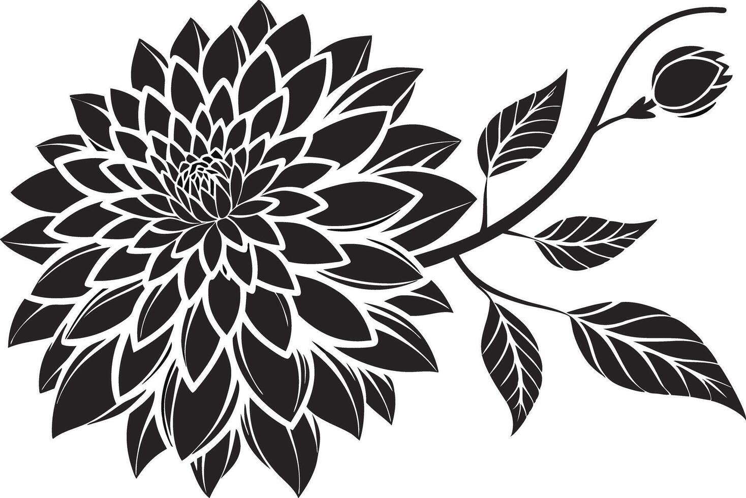 Dahlia Flower Set Design for Digital Crafts vector
