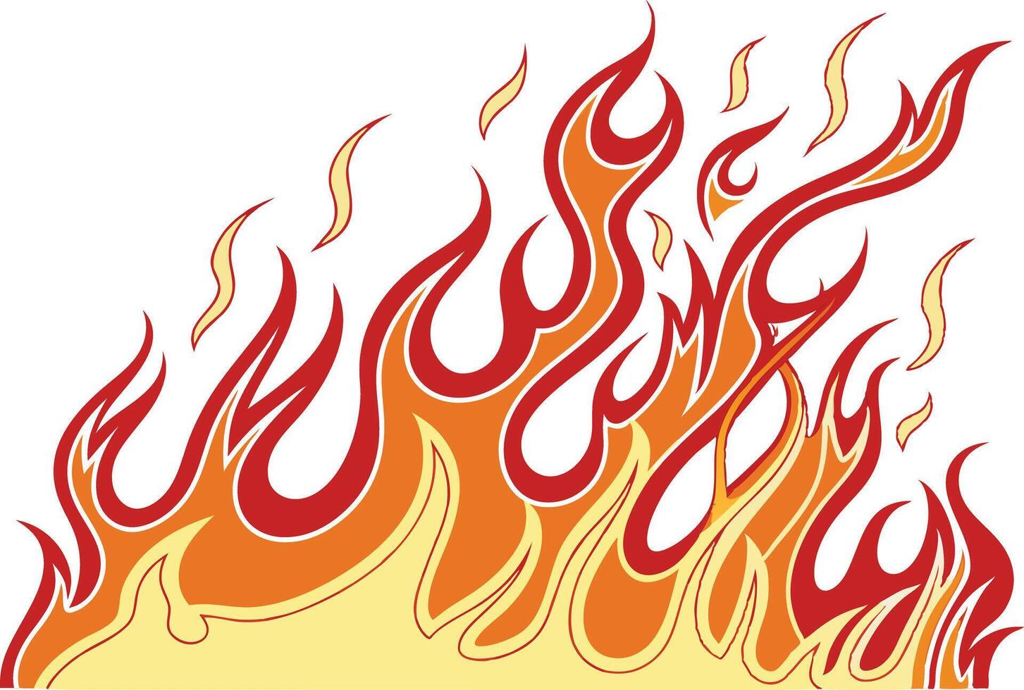 Fire Icons in Colorful Silhouette Style for Graphics vector