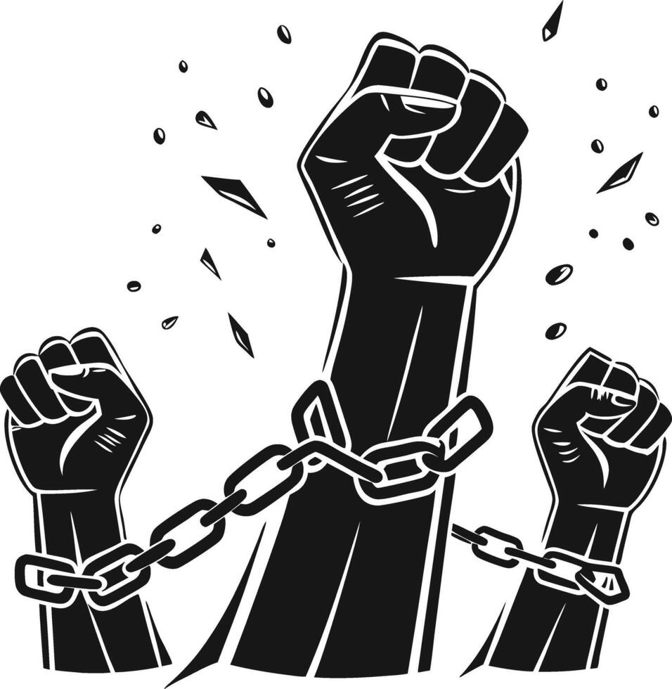 Juneteenth Silhouette Design for Freedom Celebration vector